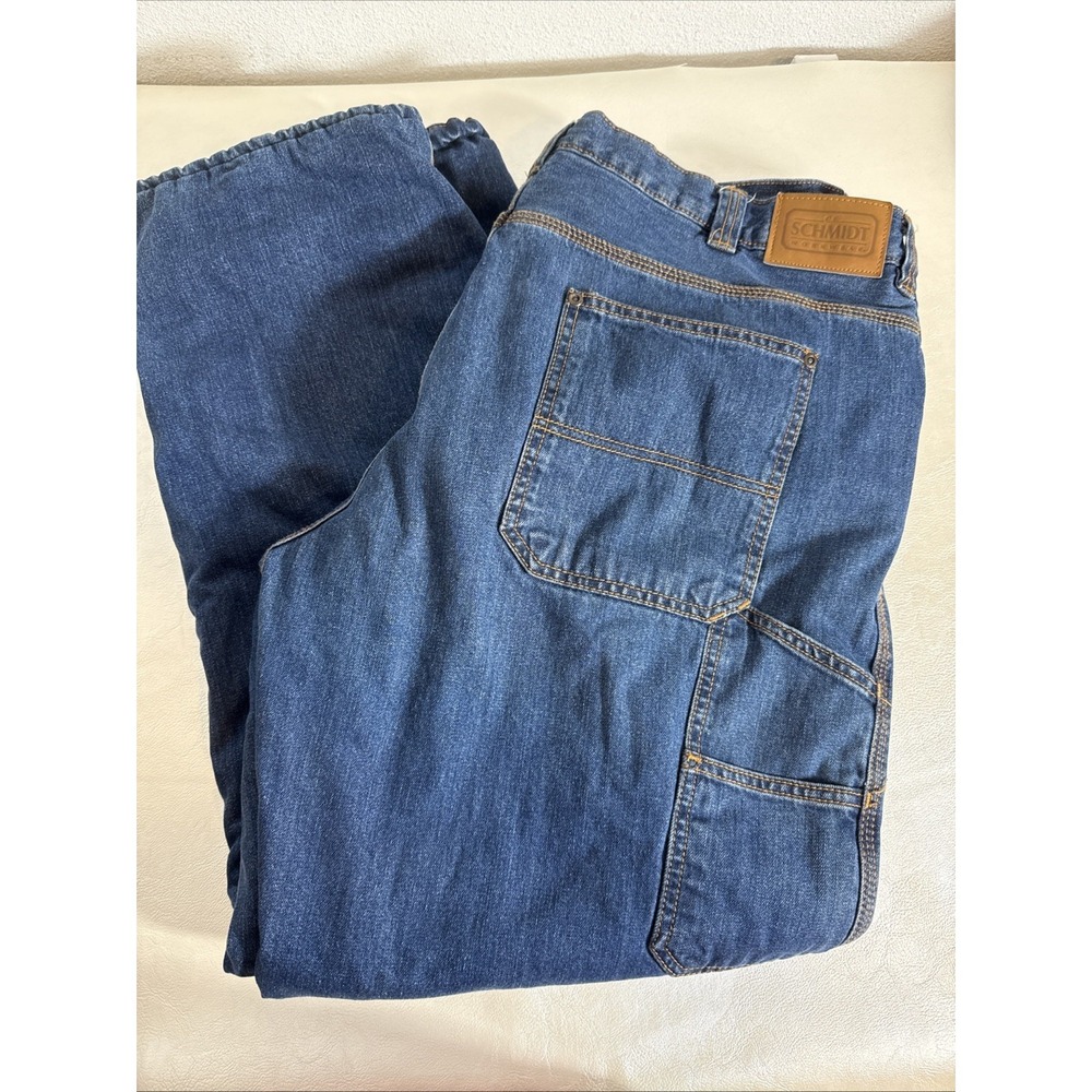 Men's 40x32 Schmidt Workwear Fleece Lined Jeans Carpenter Heavy Denim READ DESCR